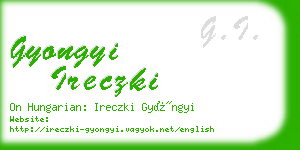 gyongyi ireczki business card